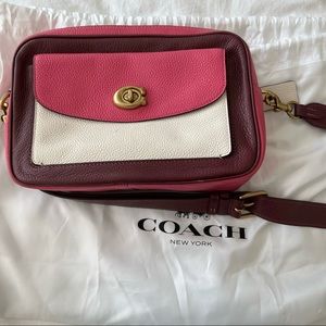 Pink and purple Y2K coach bag